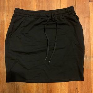 Drawstring Waist Slant Pocket Skirt